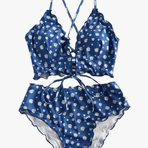 COPY - Daisy longline bikini - cheeky bottom
